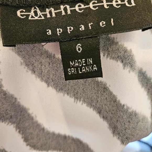 Connected apparel- Womens Black and White Zebra Pint Sheath Dress size 6 - Picture 7 of 7